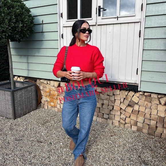 BLOGGERS FAV ZARA RED CROPPED SWEATER - Picture 7 of 7